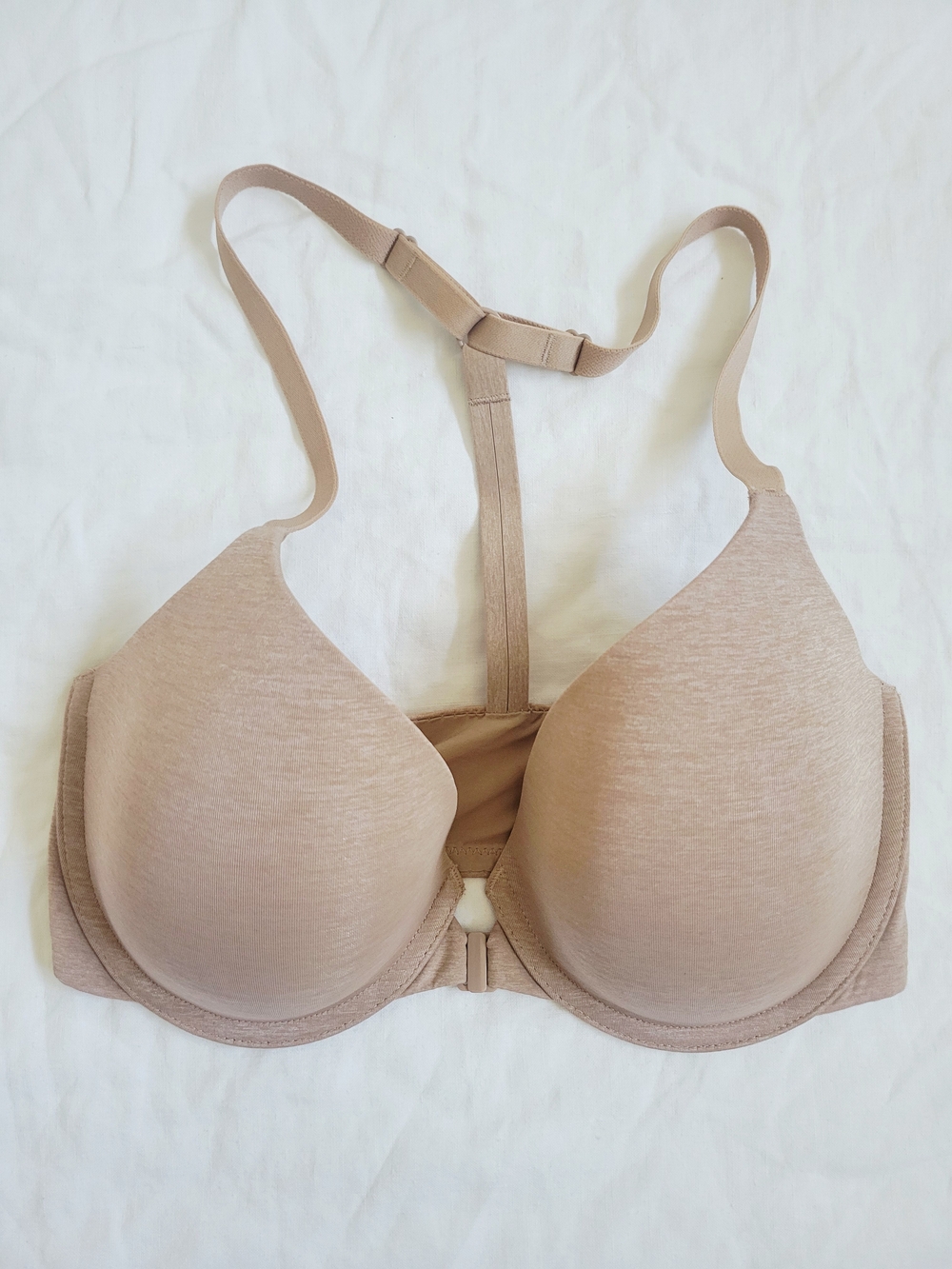 Victoria's Secret Racerback Semi/Demi Front Closure Padded Bra Nude 32DD